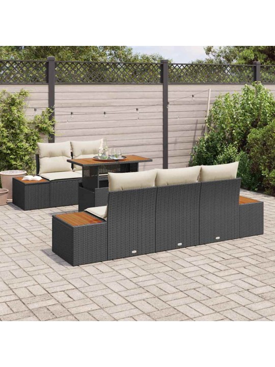 Aia söögilaudade komplekt 6 tk must ja beež 100 x 55 x 73 cm