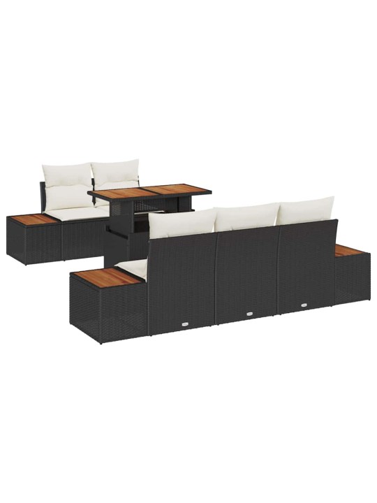 Aia söögilaudade komplekt 6 tk must ja beež 100 x 55 x 73 cm