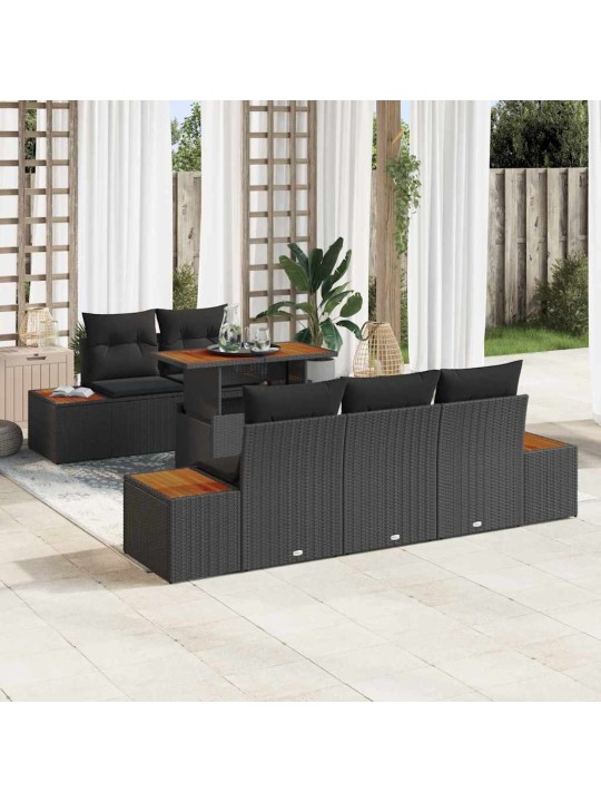 Aia söögilaudade komplekt 6 tk must ja pruun 100 x 55 x 73 cm