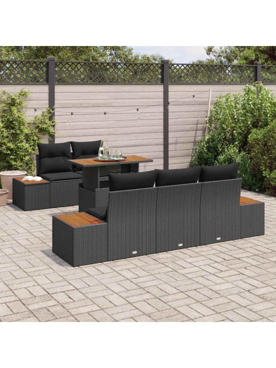 Aia söögilaudade komplekt 6 tk must ja pruun 100 x 55 x 73 cm