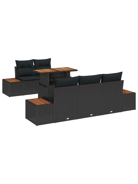 Aia söögilaudade komplekt 6 tk must ja pruun 100 x 55 x 73 cm