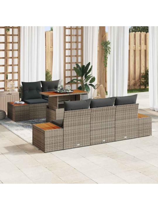 Aia söögilaudade komplekt 6 tk hall ja pruun 100 x 55 x 73 cm