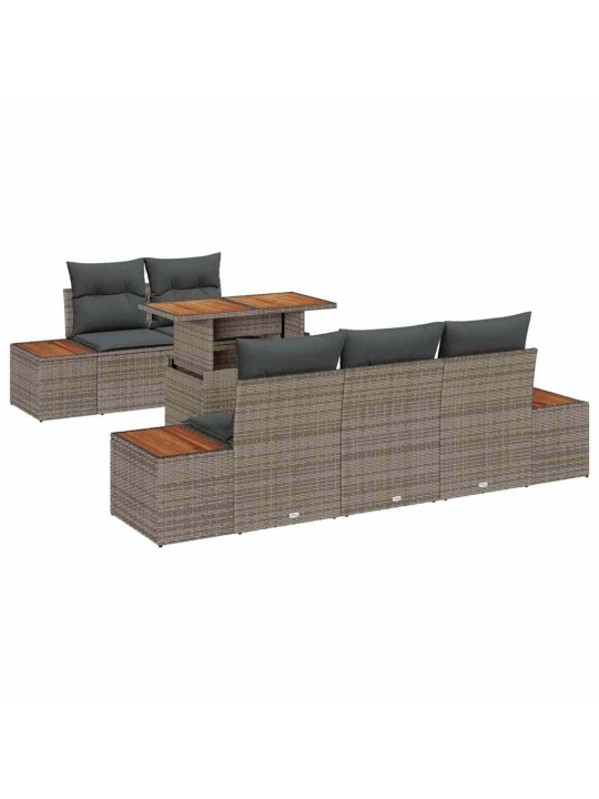 Aia söögilaudade komplekt 6 tk hall ja pruun 100 x 55 x 73 cm