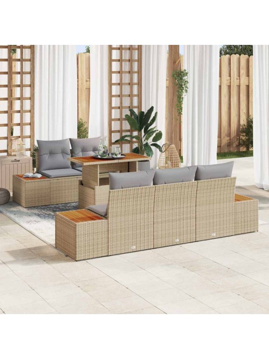 Aia söögilaudade komplekt 6 tk beež ja hall 100 x 55 x 73 cm