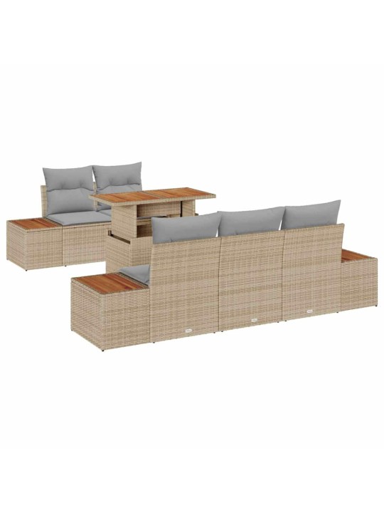 Aia söögilaudade komplekt 6 tk beež ja hall 100 x 55 x 73 cm