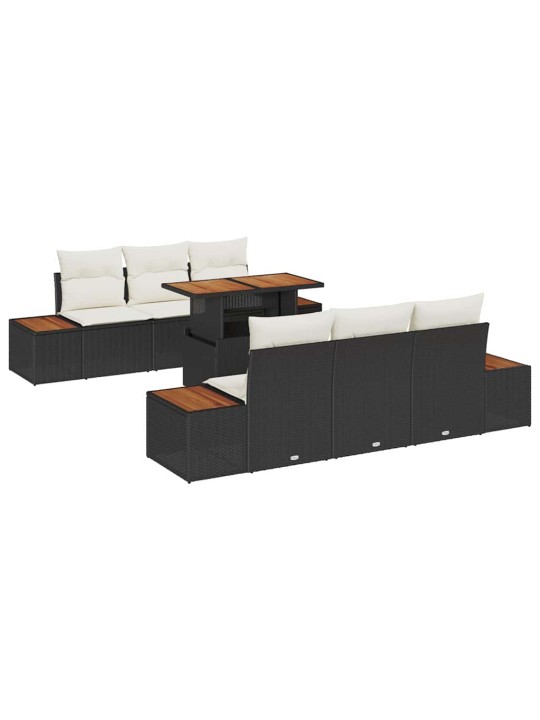 Aia söögilaudade komplekt 7 tk must ja beež 100 x 55 x 73 cm