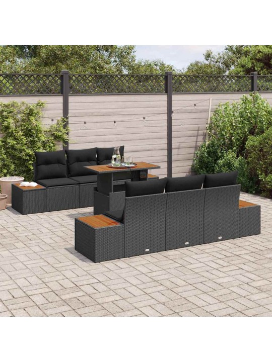 Aia söögilaudade komplekt 7 tk must ja pruun 100 x 55 x 73 cm