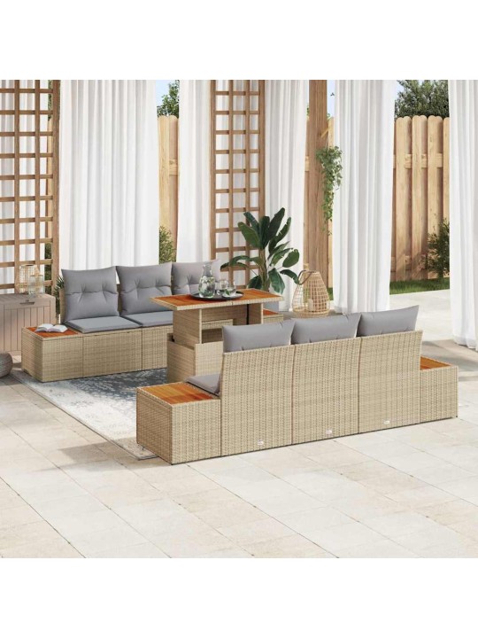 Aia söögilaudade komplekt 7 tk beež ja hall 100 x 55 x 73 cm