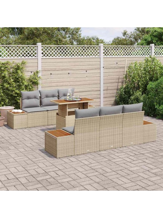 Aia söögilaudade komplekt 7 tk beež ja hall 100 x 55 x 73 cm