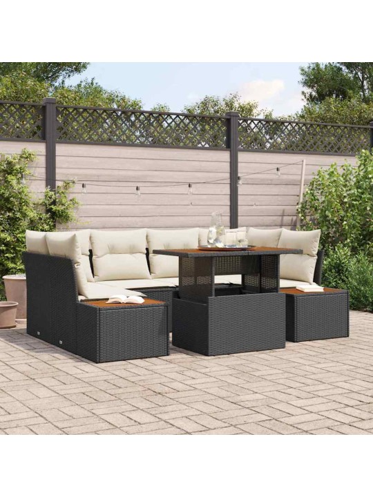 Aia söögilaudade komplekt 7 tk must ja beež 100 x 55 x 73 cm
