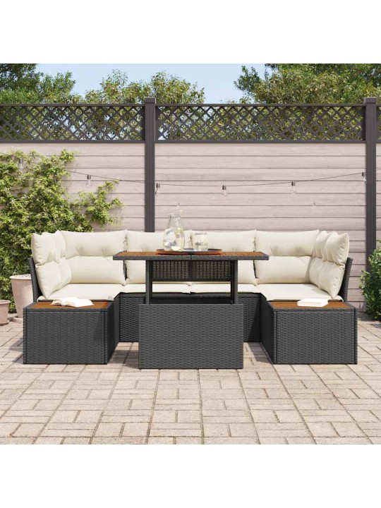 Aia söögilaudade komplekt 7 tk must ja beež 100 x 55 x 73 cm