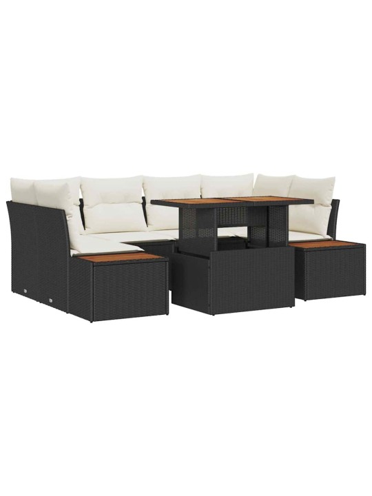 Aia söögilaudade komplekt 7 tk must ja beež 100 x 55 x 73 cm