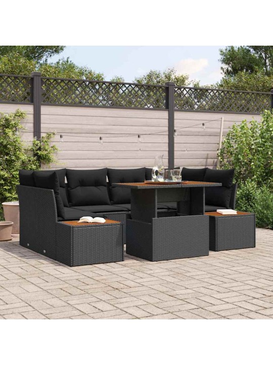 Aia söögilaudade komplekt 7 tk must ja pruun 100 x 55 x 73 cm