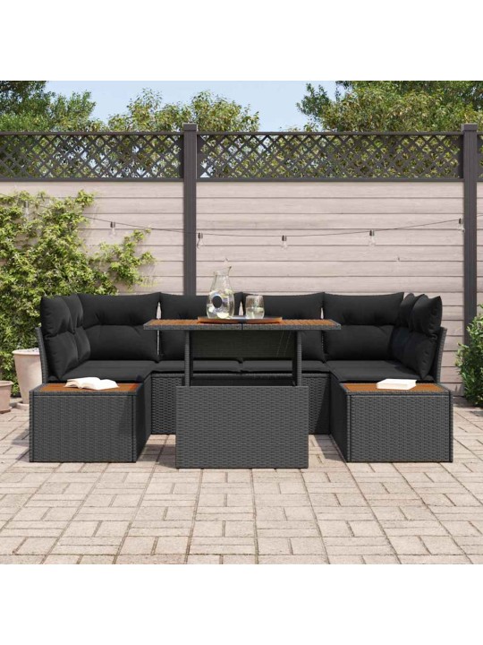 Aia söögilaudade komplekt 7 tk must ja pruun 100 x 55 x 73 cm