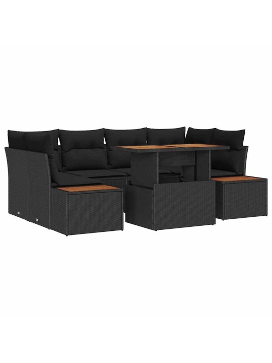 Aia söögilaudade komplekt 7 tk must ja pruun 100 x 55 x 73 cm