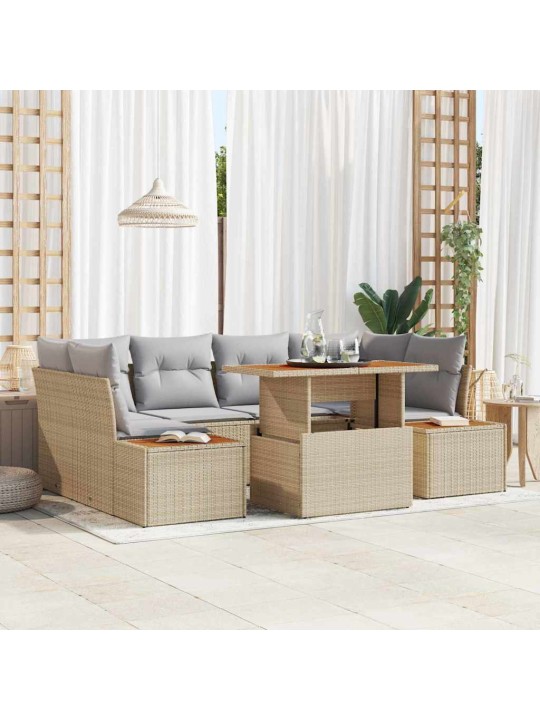 Aia söögilaudade komplekt 7 tk beež ja hall 100 x 55 x 73 cm