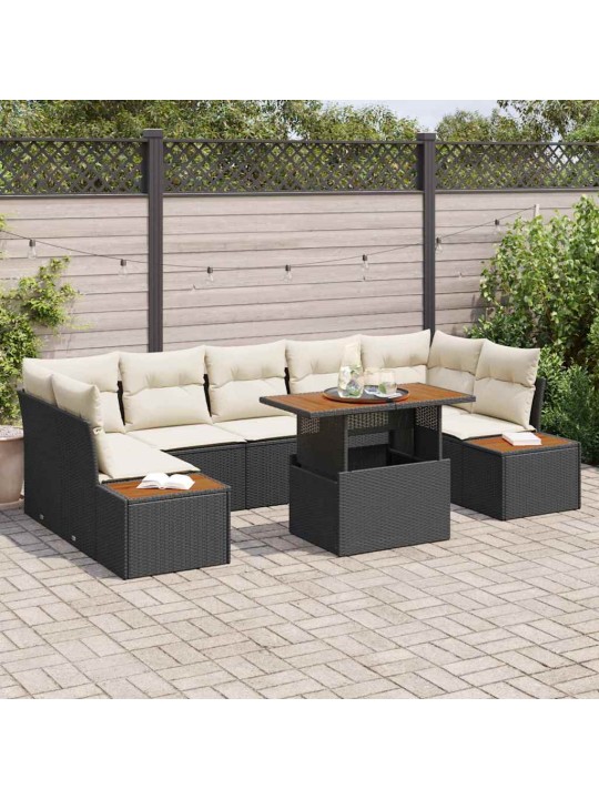 Aia söögilaudade komplekt 8 tk must ja beež 100 x 55 x 73 cm