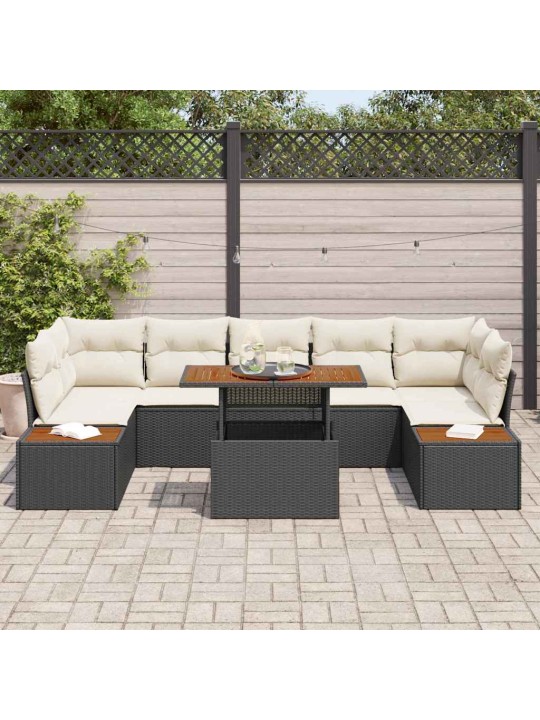 Aia söögilaudade komplekt 8 tk must ja beež 100 x 55 x 73 cm
