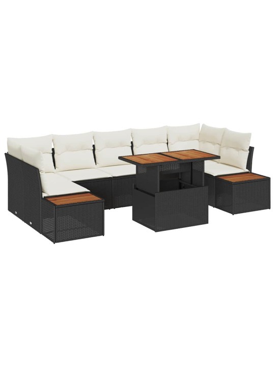 Aia söögilaudade komplekt 8 tk must ja beež 100 x 55 x 73 cm