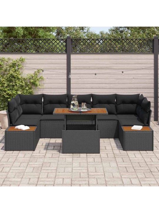 Aia söögilaudade komplekt 8 tk must ja pruun 100 x 55 x 73 cm