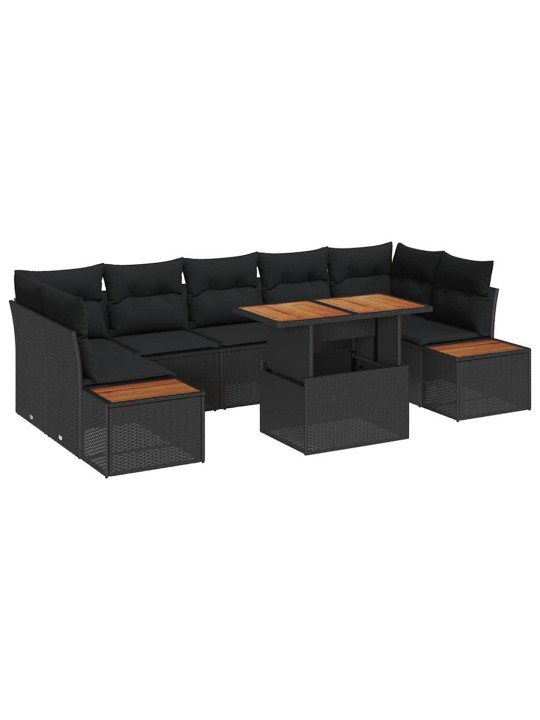 Aia söögilaudade komplekt 8 tk must ja pruun 100 x 55 x 73 cm