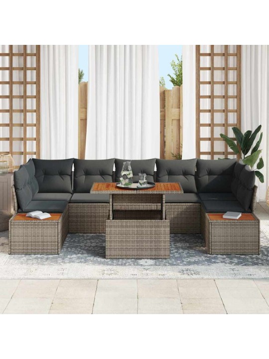 Aia söögilaudade komplekt 8 tk hall ja pruun 100 x 55 x 73 cm