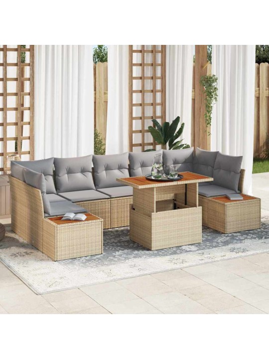 Aia söögilaudade komplekt 8 tk beež ja hall 100 x 55 x 73 cm