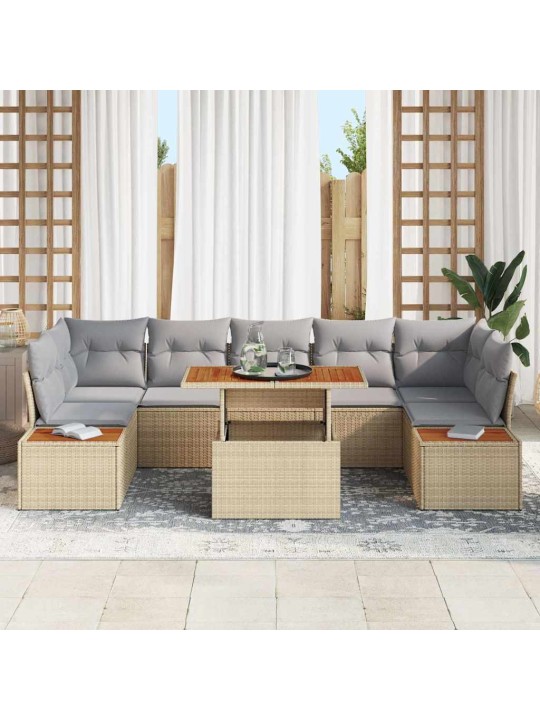 Aia söögilaudade komplekt 8 tk beež ja hall 100 x 55 x 73 cm