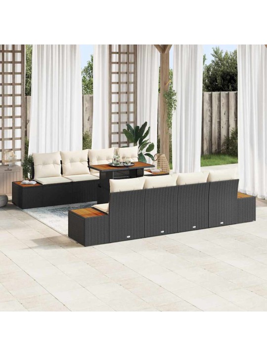 Aia söögilaudade komplekt 9 tk must ja beež 100 x 55 x 73 cm