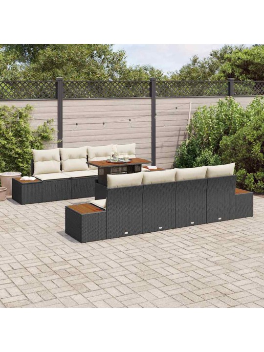 Aia söögilaudade komplekt 9 tk must ja beež 100 x 55 x 73 cm