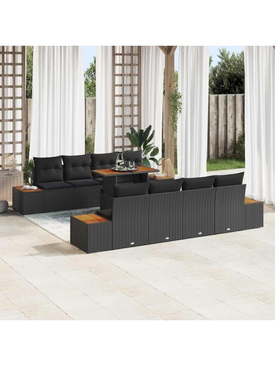 Aia söögilaudade komplekt 9 tk must ja pruun 100 x 55 x 73 cm