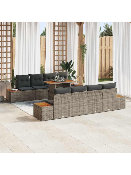 Aia söögilaudade komplekt 9 tk hall ja pruun 100 x 55 x 73 cm
