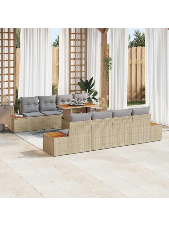Aia söögilaudade komplekt 9 tk beež ja hall 100 x 55 x 73 cm