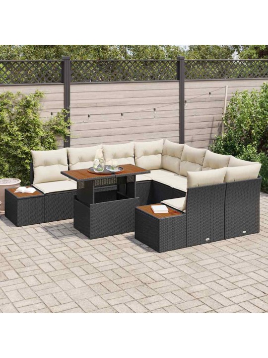 Aia söögilaudade komplekt 9 tk must ja beež 100 x 55 x 73 cm