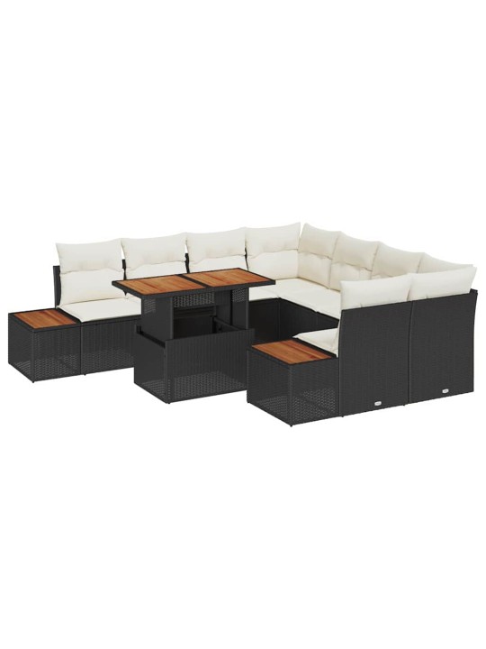 Aia söögilaudade komplekt 9 tk must ja beež 100 x 55 x 73 cm