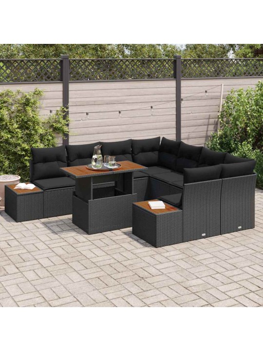 Aia söögilaudade komplekt 9 tk must ja pruun 100 x 55 x 73 cm