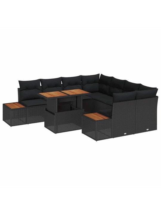 Aia söögilaudade komplekt 9 tk must ja pruun 100 x 55 x 73 cm