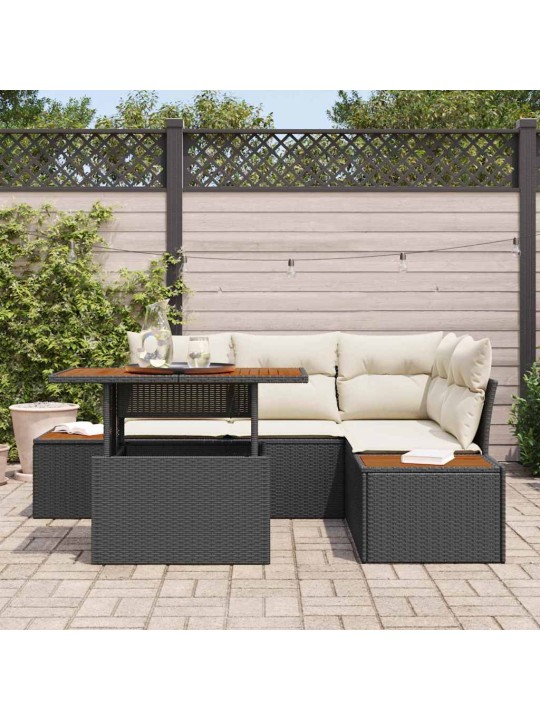 Aia söögilaudade komplekt 5 tk must ja beež 100 x 55 x 73 cm