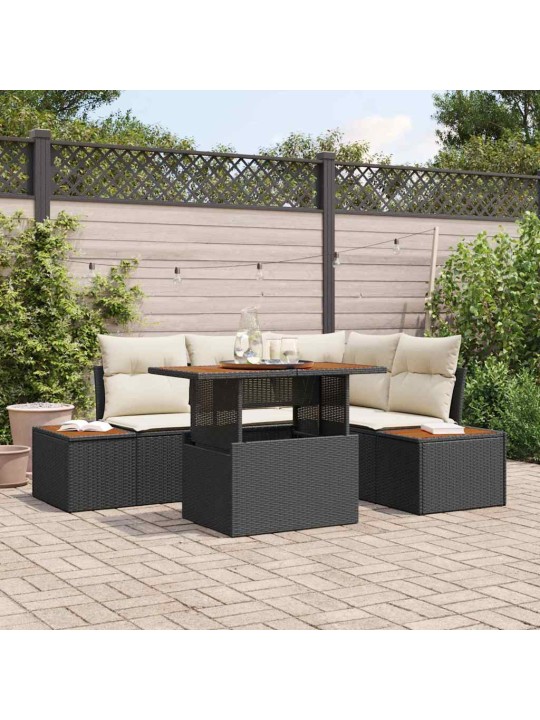 Aia söögilaudade komplekt 5 tk must ja beež 100 x 55 x 73 cm