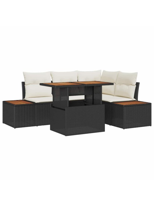 Aia söögilaudade komplekt 5 tk must ja beež 100 x 55 x 73 cm
