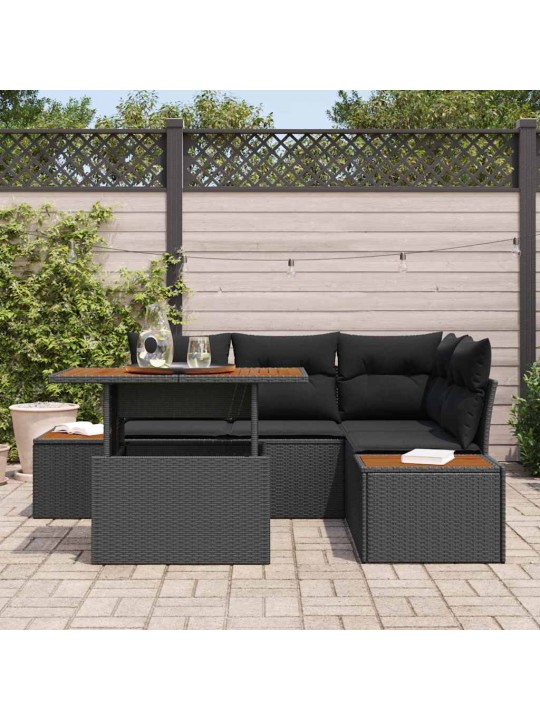 Aia söögilaudade komplekt 5 tk must ja pruun 100 x 55 x 73 cm