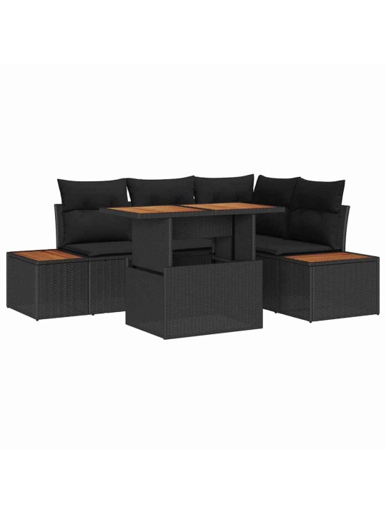 Aia söögilaudade komplekt 5 tk must ja pruun 100 x 55 x 73 cm