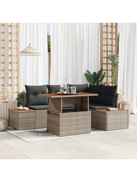 Aia söögilaudade komplekt 5 tk hall ja pruun 100 x 55 x 73 cm