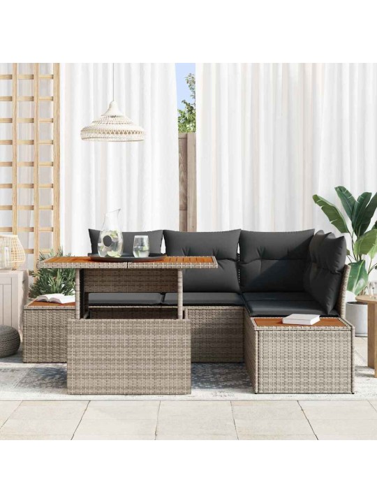 Aia söögilaudade komplekt 5 tk hall ja pruun 100 x 55 x 73 cm