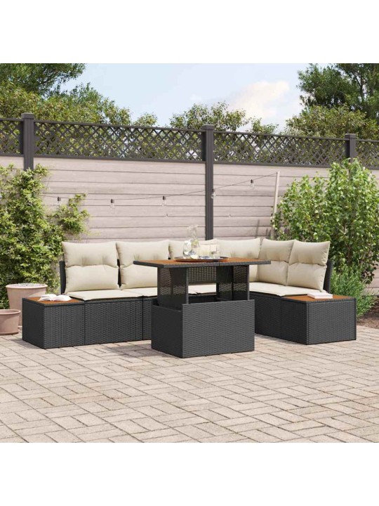 Aia söögilaudade komplekt 6 tk must ja beež 100 x 55 x 73 cm