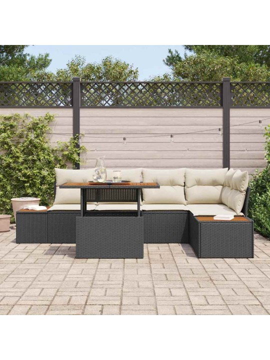 Aia söögilaudade komplekt 6 tk must ja beež 100 x 55 x 73 cm