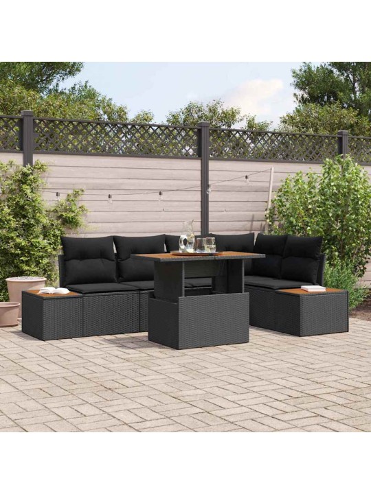 Aia söögilaudade komplekt 6 tk must ja pruun 100 x 55 x 73 cm