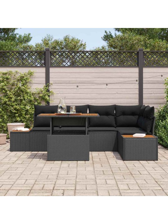 Aia söögilaudade komplekt 6 tk must ja pruun 100 x 55 x 73 cm