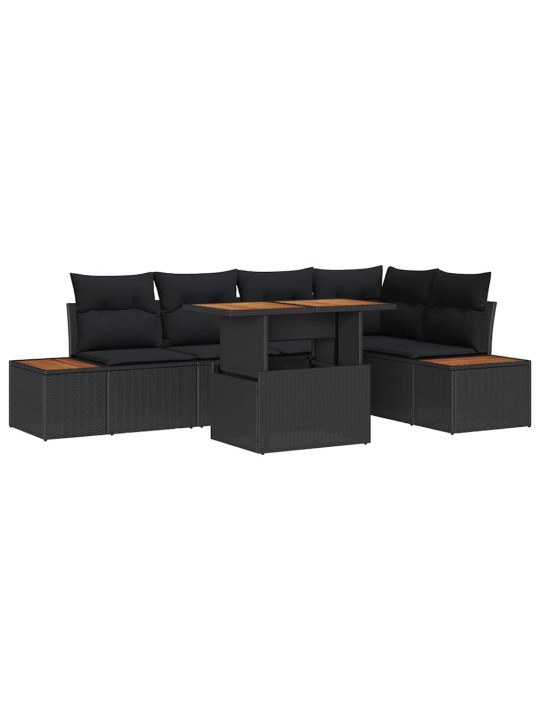 Aia söögilaudade komplekt 6 tk must ja pruun 100 x 55 x 73 cm