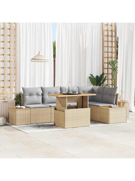 Aia söögilaudade komplekt 6 tk beež ja hall 100 x 55 x 73 cm